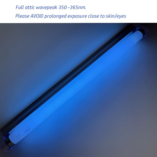 18inch F25T8/350BL/Black Fluorescent Light Bulb Compatible with 18'' F15T8/BL Quantum 365nm,T8 Tube 15watt Blue Lamp, G13 Bi-pin Base (2 Pack)