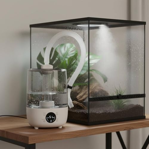 Reptile Humidifier Automatic Shutoff Reptile Digital Control Panel Pet Supply, White - color: White