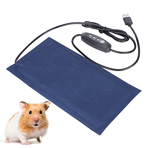 Small Reptile Heating Pad Mat, 25X12x5cm Reptile Heat Pad USB Powered with 3 Adjustable Temperature Small Animal Heating Pad USB Heating Pad for Bearded Dragon/Snake Small Animals(Small)