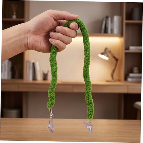ABOOFAN Reptile Climbing Rope with Suction Cup, 50cm Artificial Vine for Terrarium Habitat, Flexible Hanging Vine Decor for Chameleon, Lizard, Frog, and Jumping Spider Pets