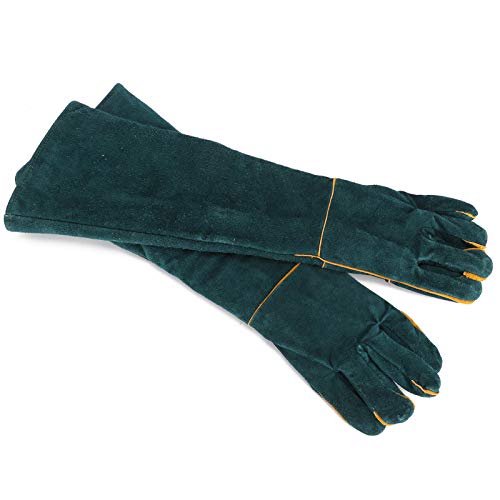 Reptile Handling Gloves for Animal Care – Durable Split Leather Anti Bite Protection for Birds Falcons Snakes and Dogs