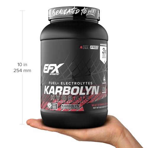 EFX Sports Karbolyn Hydrate | Carbohydrate Powder + Electrolytes | Sugar Free Sports Drink Mix | Fuel & Hydration | Stimulant Free | 66 Servings (Watermelon Wave)