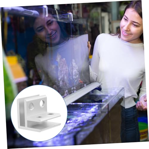 POPETPOP 1set Aluminium Alloy Glass Shelf Bracket Clips Glass Clamp for Thickness Mirror Fixing Clips for Terrariums Fish Tanks and Vegetable Sinks