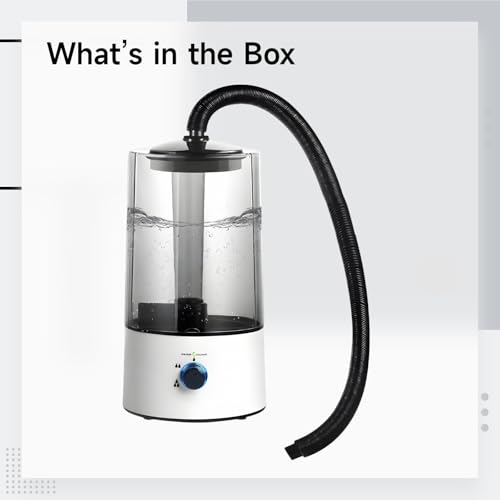 Reptile Fogger, 135 fl oz / 4 L Humidifier Mister, Black & White, Customizable Mist, Quiet Operation, Stretchable Tube, Top-Fill for Chameleon Lizard Tortoise