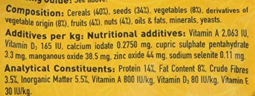 Hari Hagen Tropimix Enrichment Food for Cockatiels & Lovebirds, 2 lb. - HARI Parrot Food with Seeds, Fruit, Nuts, Vegetables, Grains, and Legumes - size: 2 Pound (Pack of 1)