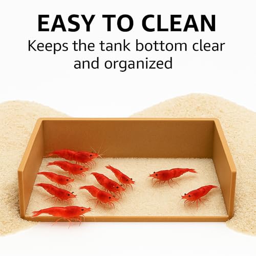 CTWPets Aquarium Feeding Barrier - Substrate Retention Wall for Shrimp, Snail & Pleco | Bare Bottom Cove for Easy Feeding & Cleanup (Black)