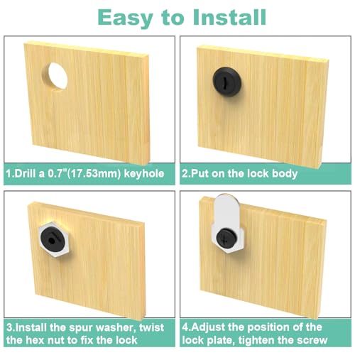 3 Pack Cabinet Locks with Key, Cam Lock 5/8" Mailbox Lock Keyed Alike, Locks with Keys for Cabinets, Secure Drawer Mailbox Toolbox RV Storage Door, Zinc Alloy - size: 3 Pack 5/8 Inch Black