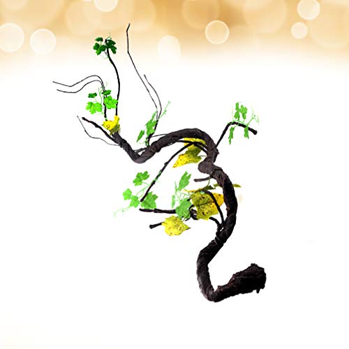 POPETPOP Reptile Vines for Climbing-Artificial Jungle Forest Bend Branch Terrarium Cage Habitat Decor for Lizard Spider Chameleon Snakes Gecko Frogs Small Pet