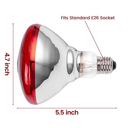 Heat Lamp for Chickens Coop Brooder and Reptile Heat Bulb 150 Watt Infrared Red Light