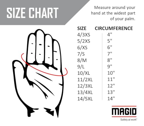 MAGID DXG48 D-ROC DX Technology TriTek Cut-Resistant Work Gloves,Size 8/M (1 Pair)