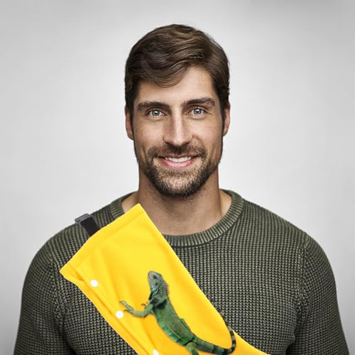 FOMIYES Portable Lizard Carrying Bag with Adjustable Strap, Lightweight Reptile Sling Carrier for Bearded Dragon and Small Pets, Yellow Travel Pet Shoulder Pouch for Outdoor Use