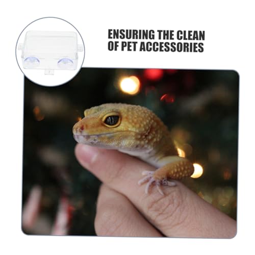 VOSAREA Reptile Food Dish Bowl with Suction Cup, Large Plastic Lizard Feeder and Water Bowl for Bearded Dragons, Geckos, and Chameleons, Snake Tank and Gecko Tank Accessories