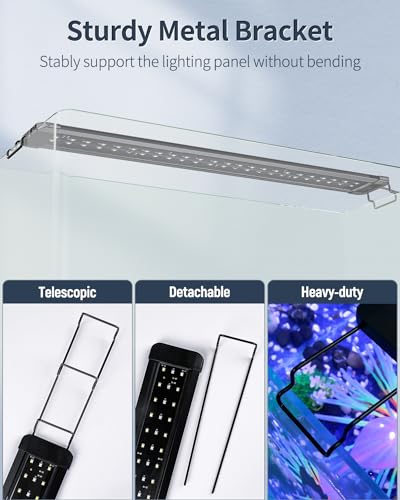 Pawfly 11 W Terrarium Reptile LED Light for 12" to 18" Terrarium Extendable Reptile Tank Light with Full Spectrum Brilliant White Blue Red Lights with Day & Night Modes and Adjustable Brightness - size: 24-30 Inch (18W)