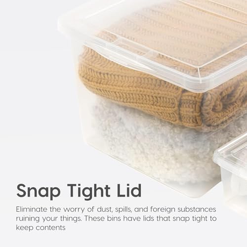 IRIS USA 12-Pack Storage Bins with Lids, 6 Quart - Crystal Clear, Shoe Boxes Stackable Containers Organize Shoes Closet Shelves, Teacher Tools Classroom Organization, Game - BPA-Free Plastic - size: 6 Qt (Pack of 2)