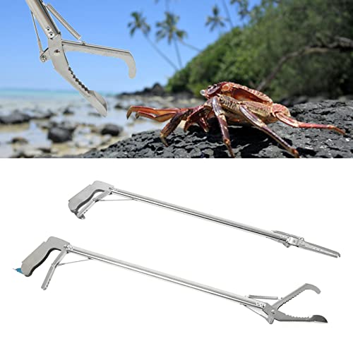 Alomejor 30in Aquarium Tweezers Fish Long Reach Tongs for Crab Seafood Octopus(Straight Clip)