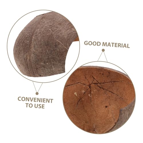 Abaodam Coconut Shell Shelter Reptile Hideout Cave for Leopard Gecko Accessories Bearded Dragon Aquarium Hide Easy to Clean