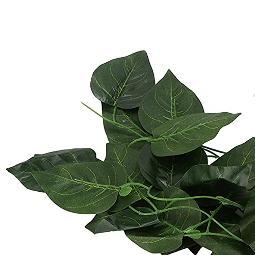 Pssopp Lifelike Plant Decorative Hanging Silk Terrarium Plant with Suction Cup for Reptile Rainforest Box Aquarium Landscape(NFF‑82)
