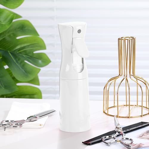 (White Hair Mister Spray Bottle,Spray Water Bottle Fine Mist Refillable Plants(6.8OZ /200ML) Barber,Showering Pets, Plants, travel, Ironing and Cleaning (Continuous Spray) - color: White