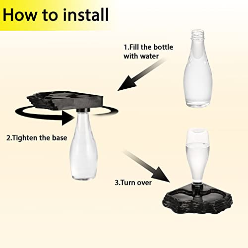 Automatic Reptile Water Dish 13.5Oz Reptile Water Bowl Bearded Dragon Leopard Gecko Snake Lizard Terrarium Tank Accessories… (Brown) - color: brown