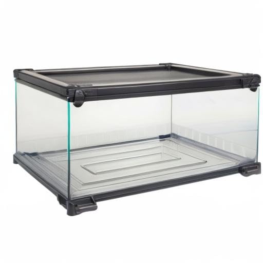 Zilla QuickBuild Reptile 10 Gallon Glass Terrarium Habitat with Bedding Tray For Geckos, Snakes, Lizards, Frogs, Turtles, and Tortoises, 20" x 12" x 10" - size: 20x12x10