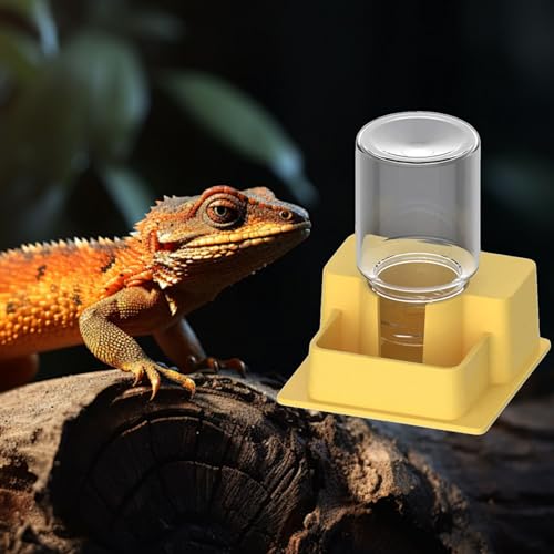 Reptile Auto Refill Water Dispenser, Quiet Operation Clear Monitor for Turtles, Lizards & Pets - color: Brown