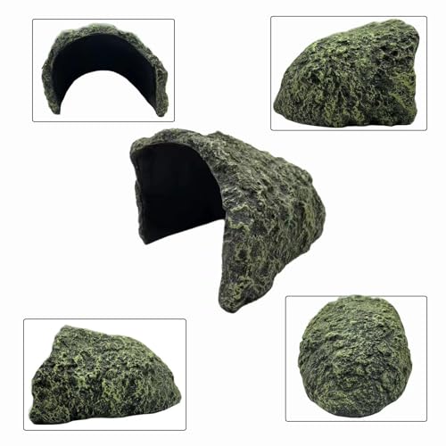 Extra Large Reptile Hide Resin Snake Hides for Ball Pythons Reptile Hides and Caves Simulation Rock Reptile Hideout for Habitat Lizard Leopard Gecko Bearded Dragon Turtle Hideout Terrarium Decor