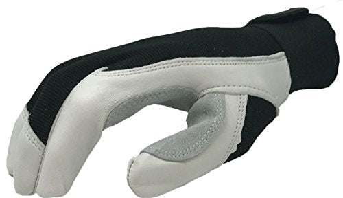 Ironcat Heavy Duty Top Grain Goatskin Leather Glove with Spandex Back, Reinforced Palm, Hook & Loop Closure, White/Black - size: XX-Large