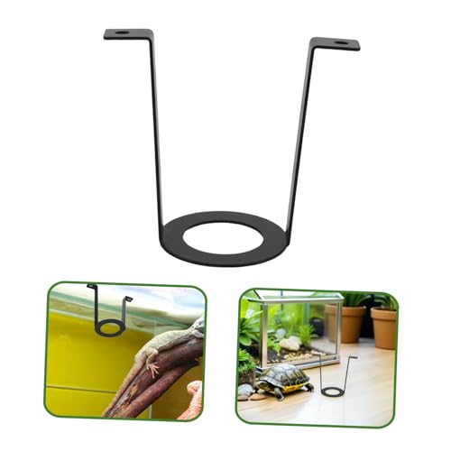 DOITOOL 2pcs Reptile Lamp Fixture Holder with U-Shaped Metal Bracket for Terrarium Lighting, Adjustable Heat Lamp Stand Compatible with Glass Enclosures for Lizards and Amphibians