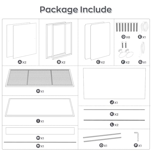 BORISI 120 Gallon Bearded Dragon Tank, 48" x 24" x 24" Reptile Enclosure with Sliding Doors Top Screen Ventilation, Front Opening Reptile Terrarium Tank for Easy Maintenance, Black