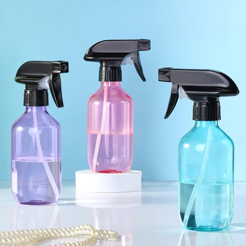 Spray Bottles 2 Pack 10 oz Plastic Squirt Bottles with Adjustable Nozzle | Refillable Empty Spray Bottle BPA-Free Mist/Stream Water Spray Bottles for Hair Styling, Cleaning, Plants, Pet Use - color: Rose-Red