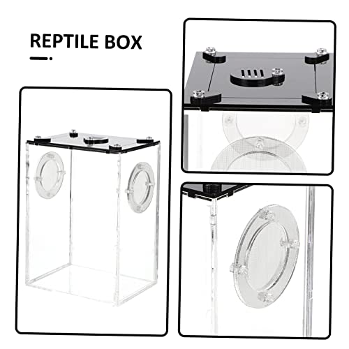 Transparent Acrylic Reptile Box with Ventilation Pet Tank for Lizards Snakes Turtles and Small Animals Escape Resistant Habitat for Home Breeding and Observation