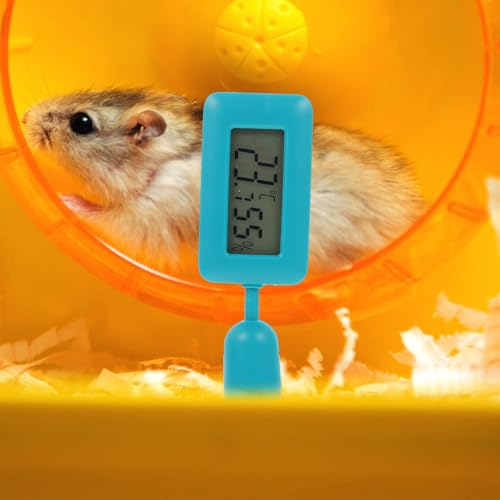 Digital Reptile Thermometer with 360° Rotary Night Light and Suction Cup, Green Mini Hygrometer for Leopard Gecko and Bearded Dragon Tank Temperature Monitoring