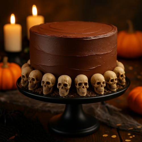 20pcs Mini Skulls for Crafts, Small Resin Skull Decorations for DIY Halloween Decor, Spooky Table Accents for Plants, Terrariums, Cake or Book Nooks