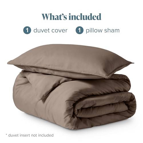 Bare Home Bedding Duvet Cover Extra Long Size - Premium 1800 Super Soft Collection - Lightweight, Cooling Duvet Cover - Soft Breathable Bedding (Twin/Twin XL, Taupe) - color: 09 - Taupe (No Comforter), size: Twin/Twin XL
