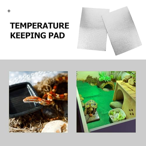 LIOOBO 2pcs Reflective Heating Pad for Reptiles - Waterproof Terrarium Heater Mat for Snake Tank Lizard Turtle Frog Gecko - Small Reptile Winter Warm Mat