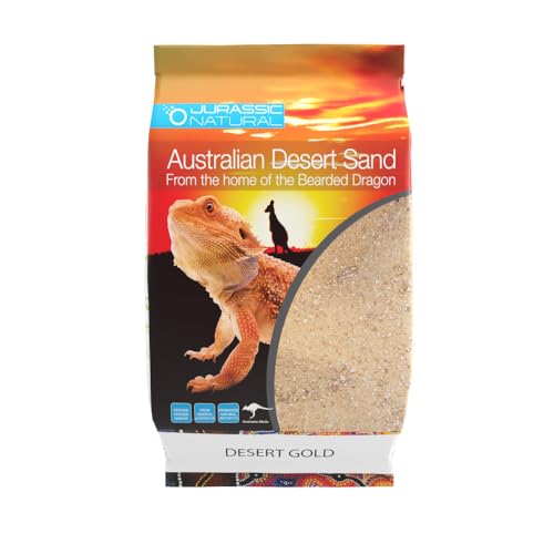 Jurassic Natural Australian Desert Dragon Habitat Substrate, Gold, 10lb | For Bearded Dragons and Other Lizards - color: Gold, size: 10lb