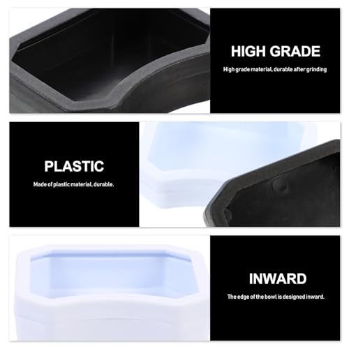 10pcs Reptile Water and Food Bowls Set, Small Lizard Feeding Dish for Geckos, Turtles, and Amphibians, Sturdy Plastic, White and Black, Suitable for Terrariums and Vivariums