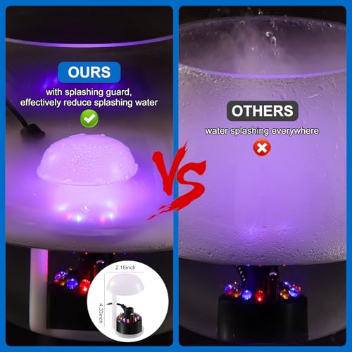 WINTS Mist Maker,12 LED Mister Fogger Water Fountain Pond Fog Machine Atomizer Air Humidifier, Fountain Mister Fogger with Splashing Guard Perfect for Fountain Pond Halloween (Black) - color: Black
