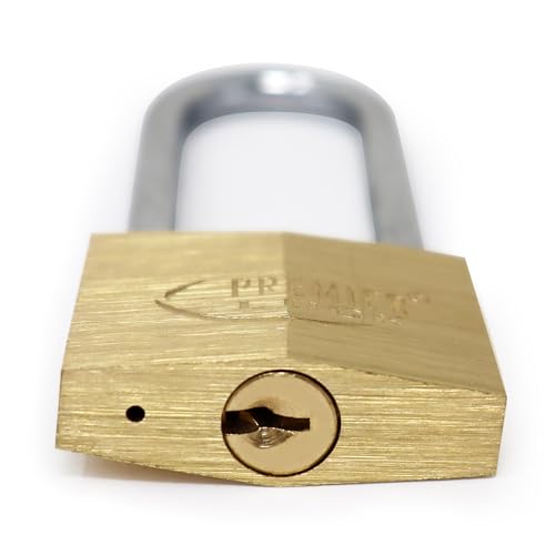 Premier Lock SBP09 Solid Brass Padlocks, 1-1/2-Inch, 1-Pack - size: 1-1/2-Inch, Long Shackle 1-Pack