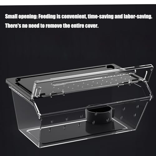 1 Clear Habitat Enclosure with Ventilation Holes, Easy-Clean Acrylic for Amphibians & Small Pets Snake Habitat Box - color: White