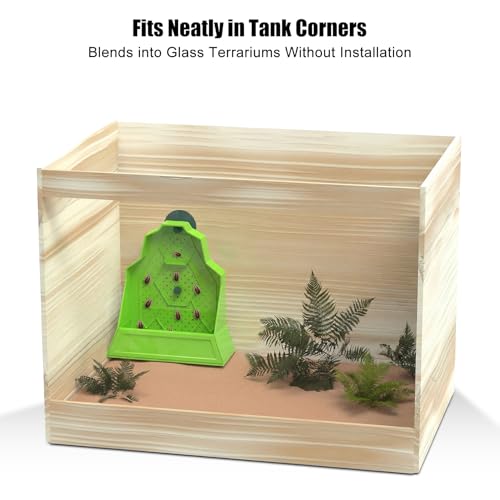 5.5"x2.5"x5.5" Reptile Corner Insect Feeder, Anti-Escape Feeding Bowl with Suction Cup, Space-Saving PVC Worm Dish for Compact Terrariums, Geckos and Frogs - size: Small