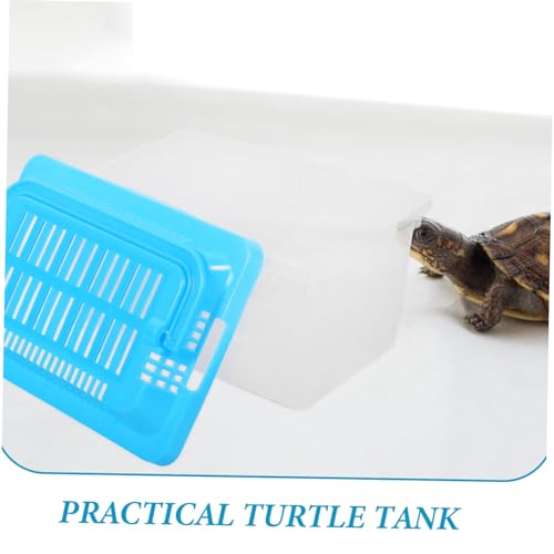 POPETPOP Amphibia Glass Portable Fish Tank, Reptile Terrarium Small Transparent Tank Pet Hamster Box for Reptile Aquarium Decor Glass Containers Plastic Animals