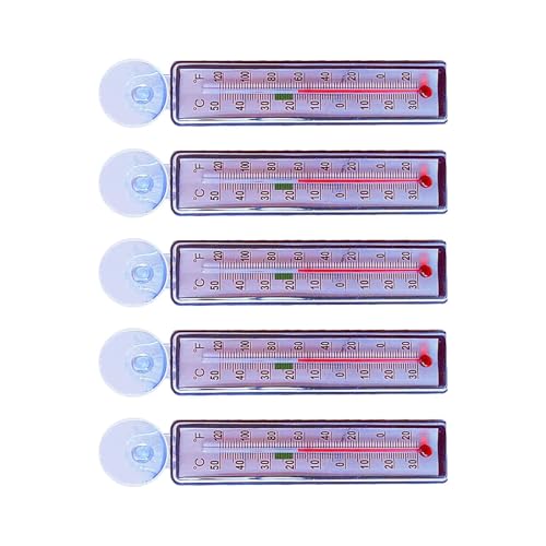 5 Pieces Aquarium Thermometer Tank Thermometer for Freshwater and Saltwater Large Range Accurate Submersible Thermometer Rectangle