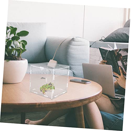 Toddmomy Acrylic Reptile Breeding Box Transparent Design Climbing Container for Turtles Spiders Snakes and Crabs Spacious Habitat for Feeding and Observation