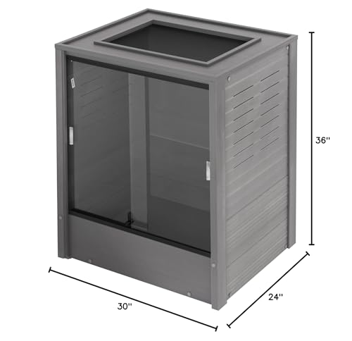 New Age Pet® Madagascar Vertical Reptile Lounge Habitat, (30" L x 24" W x 36" H) Arboreal Chameleon Cage Made with ECOFLEX®, Non-Toxic & Eco-Friendly Materials, Quick & Easy Assembly - color: Grey