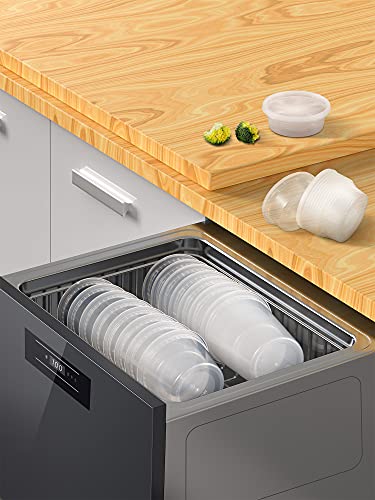 TashiBox [8oz-40 Sets Plastic Containers with Airtight Lids, Food Storage Containers, Deli, Slime, Soup, Meal Prep Containers | BPA Free | Stackable | Leakproof | Microwave/Dishwasher/Freezer Safe - size: 8oz-40sets