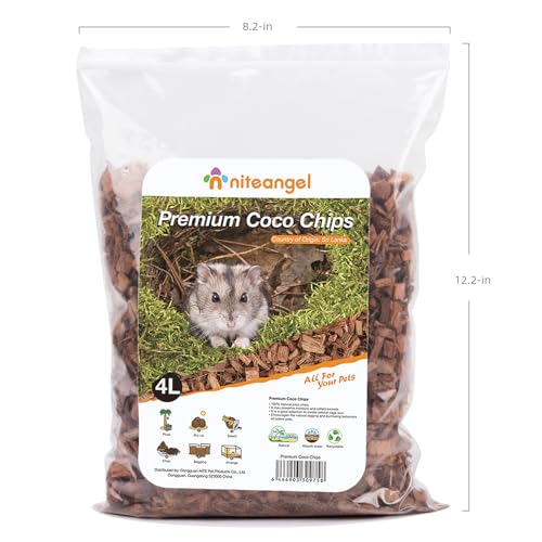 Niteangel Natural Coco/Cork Hamster Bedding Pet Litter for Dwarf Syrian Hamsters, Gerbils, mices, Degus or Other Small Animal - size: 4L