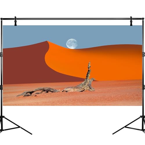 Desert Reptile Tank Background Majestic Desert View Terrarium Background Dead Trees Desert Sand Dune Full Moon Reptile Habitat Background Gobi Desert Aquarium Background Fish Tank Background 72x18in - size: 72(W)x18(H)inches/ 180(W)*45cm(H)