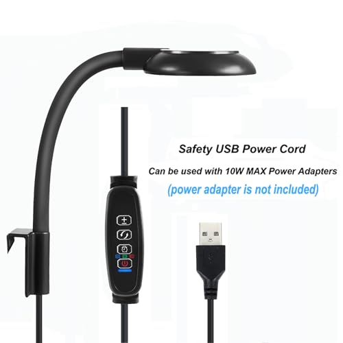 AQUANEAT Clip on Aquarium Light for up to 3 Gal Fish Tank, Auto On Off with Timer, Dimmable Small Fish Tank Light USB for Nano Tank (Small with Timer & Dimmer) - size: Small with Timer & Dimmer
