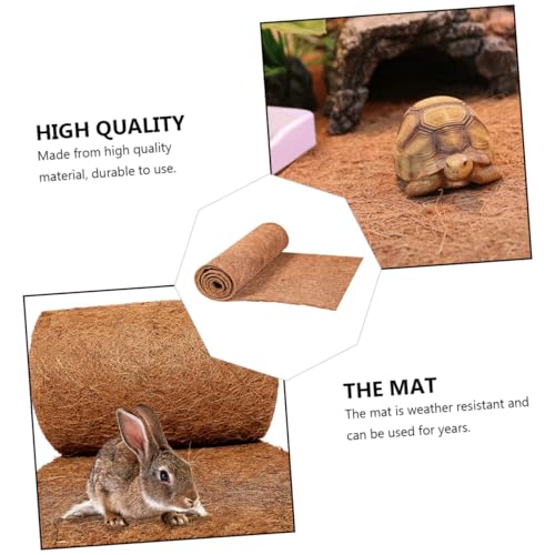 FRCOLOR Natural Reptile Carpet Mat Non-Slip Coconut Fiber Liner for Terrarium Reptile Climb Mat Durable Moisture Retaining Safe for Lizards Snakes and Turtles